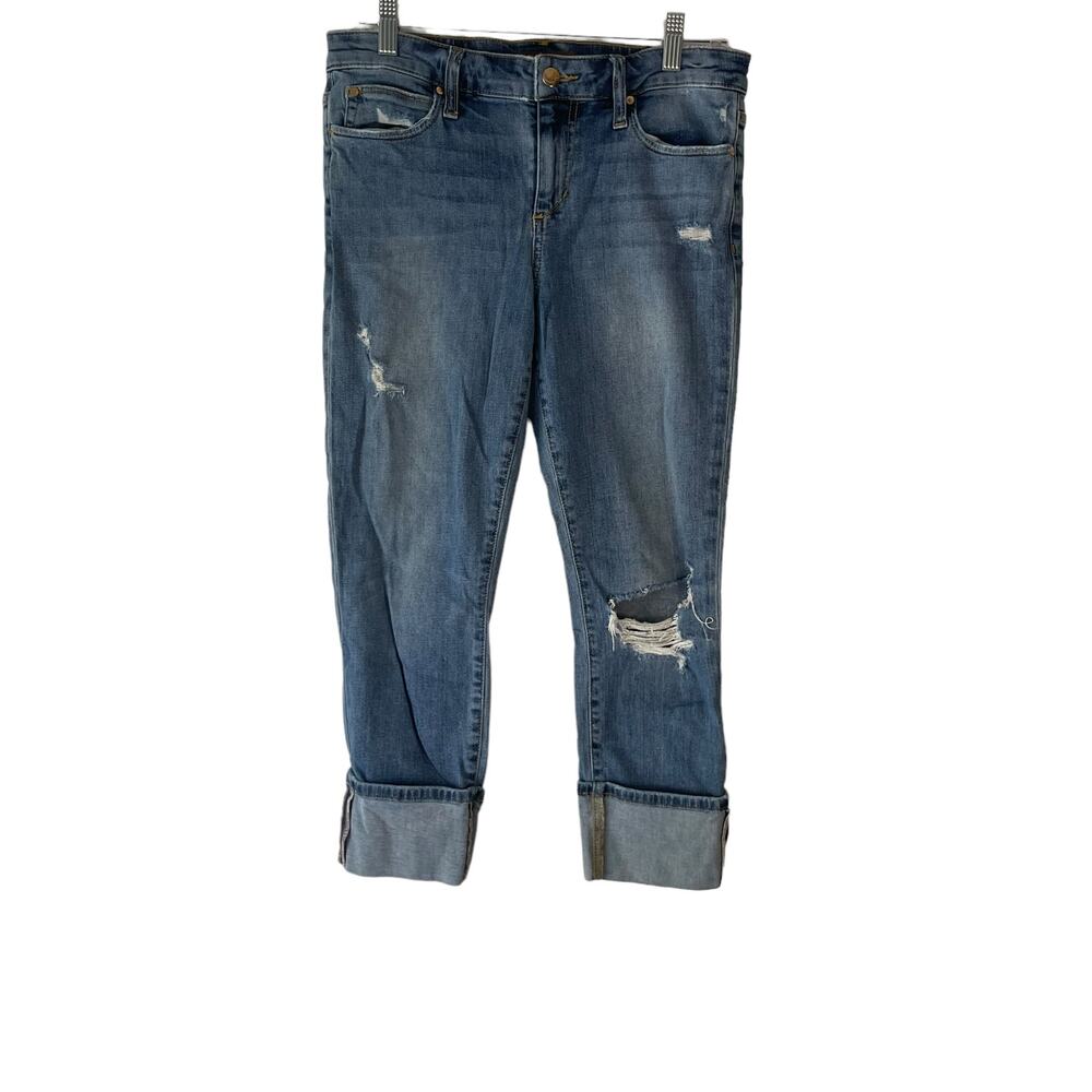 Joe's Women's Size 29 Torrance Medium Wash Distressed Cuffed Capri Jeans
